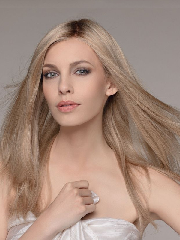 Elegante Menselijke Haar Zonder Pony 18 "Monofilament Lange Pruiken