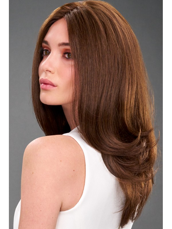 16" Lace Front Rechte Pruiken Bruin Menselijk Haar Pruiken