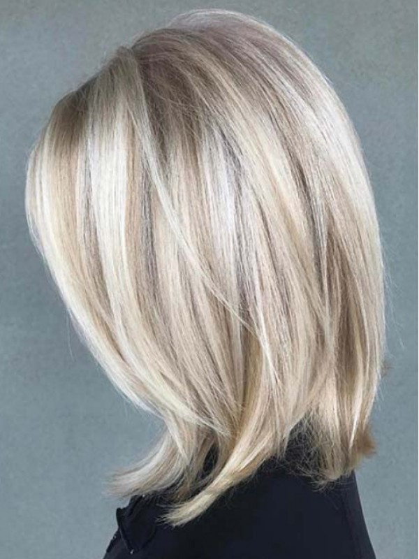Schouderlengte Lace Front Ombre Menselijk Haar Pruiken