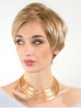 Prachtige Korte Blonde Synthetische Rechte Lace Front Pruiken