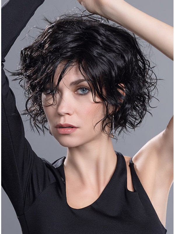 Black Krullen Bob Lace Front Kin Lengte Pruiken