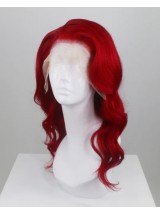 Lange Rode Golvende Synthetische Lace Front Pruiken