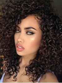 Lang Krullend 360 Lace Remy Menselijk Haar Pruiken 18 Inch