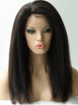 Lange Kinky Rechte 360 Kanten Frontale Pruik 14 Inches