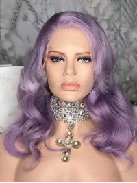 Lange Paarse Golvende 360 Lace Remy Menselijk Haar Pruiken