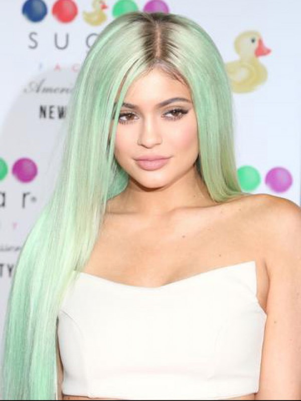 Kylie Geïnspireerde Ombre Groene Pruik Van Echt Haar Met 360 Kanten