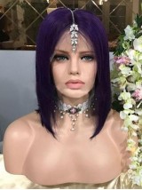 Paarse Lange Rechte 360 Lace Remy Mensenhaar Pruik
