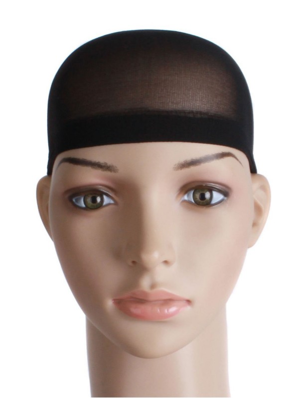 2 Stuks One Size Nylon Pruik Cap Zwart