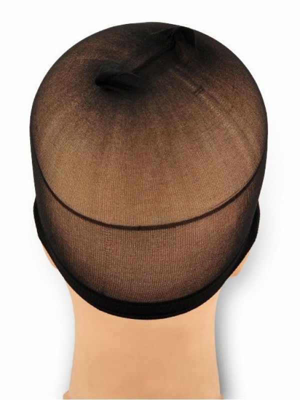 2 Stuks One Size Nylon Pruik Cap Zwart