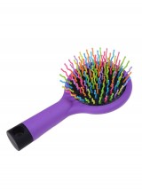 Rainbow Purple Brush Perm Wave Rechte Schoonheidskam Met Spiegel