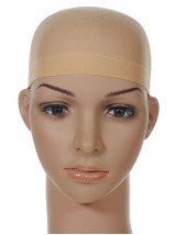2 Stuks One Size Nylon Pruik Cap Nude