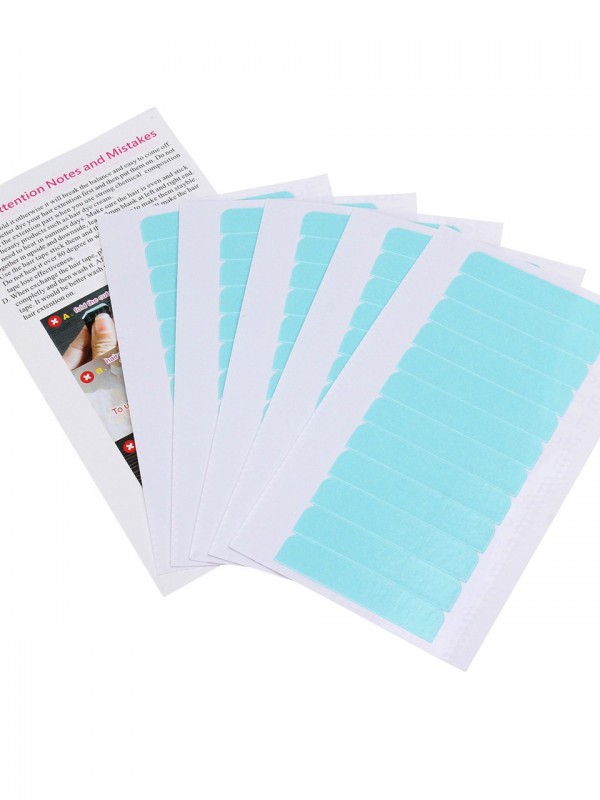 5 Vellen 60 Stks 4 Cm * 0.8 Cm Haar Tape Lijm Lijm Dubbelzijdige Tape Waterdicht Voor Lace Wig: