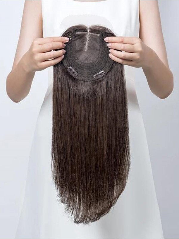 5.5 "* 5.5" Mono Top Remy Human Hair Topper Zonder Pony Lace Front