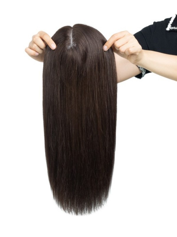 5"* 6" Full Hand Gebonden Mono Remy Human Hair Topper 12"
