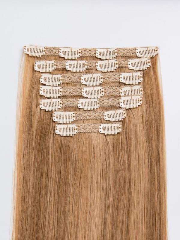 16" 140G 7 Stuks Klassieke Clip In Remy Human Hair Extensions