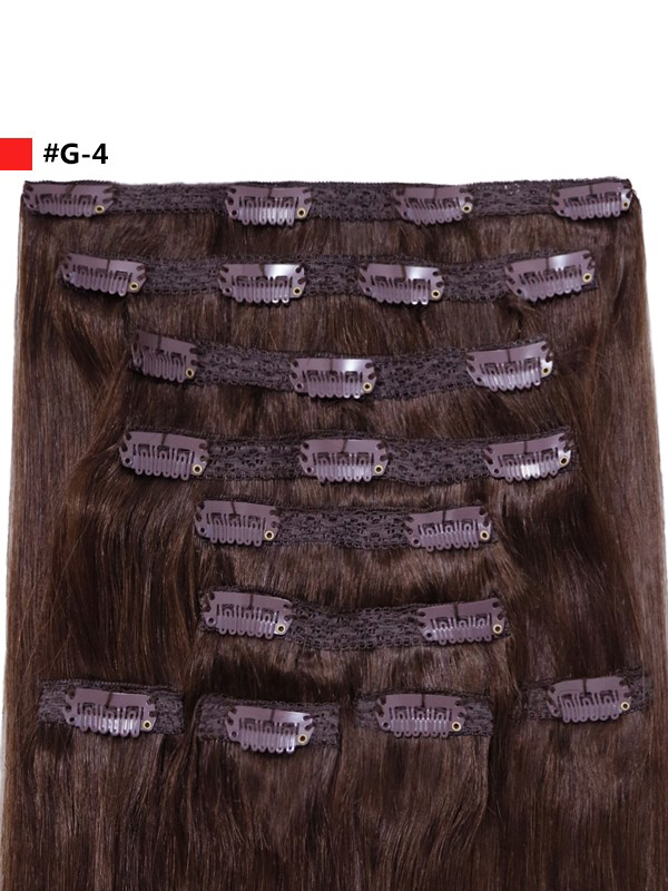 20" 200G 10 Stuks Klassieke Clip In Remy Human Hair Extensions