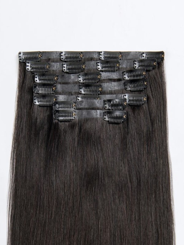 16" 120G 7 Stuks Onzichtbare Clip In Remy Human Hair Extensions