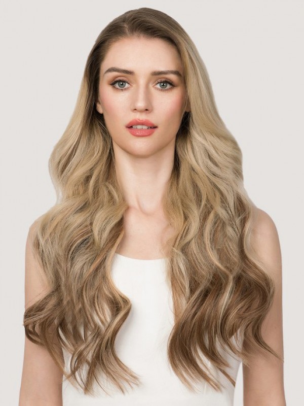 18 "160G 10 Stuks Onzichtbare Clip In Human Hair Extensions