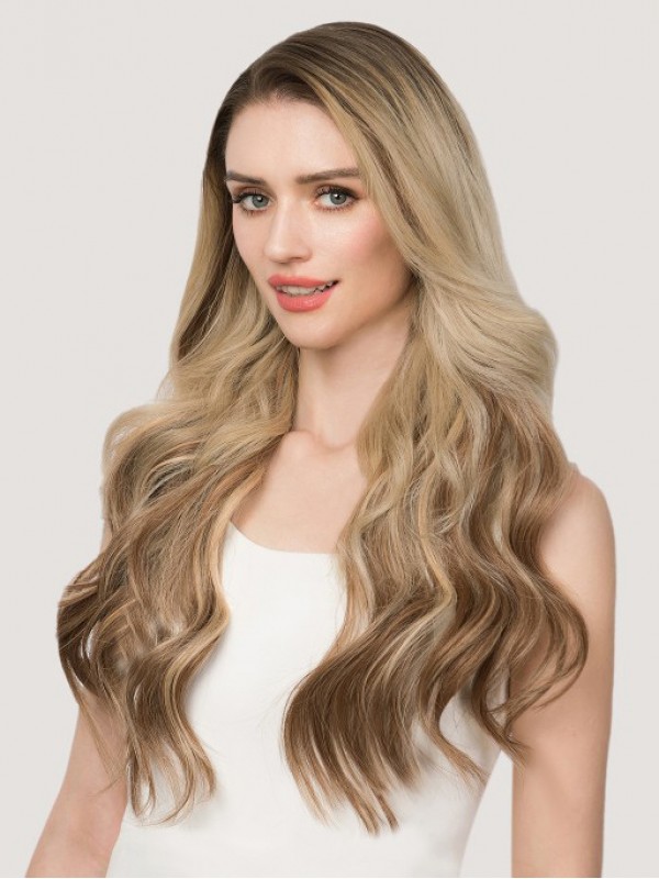 18" 140G 7 Stuks Onzichtbare Clip In Human Hair Extensions