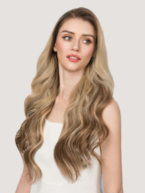 18" 140G 7 Stuks Onzichtbare Clip In Human Hair Extensions