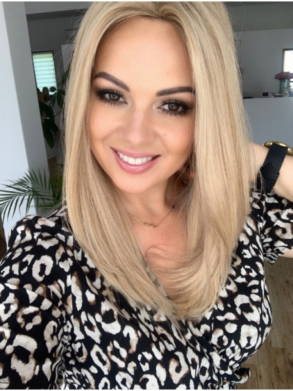 Remy Mensenhaar Zonder Pony Monofilament 16 "Fantastische Lange Pruiken