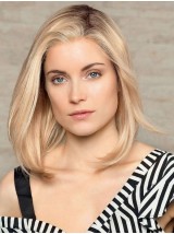 Bobs Blonde Rechte Pruiken Van 30 Cm Ontworpen Mensenhaar