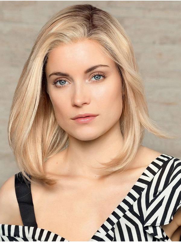 Bobs Blonde Rechte Pruiken Van 30 Cm Ontworpen Mensenhaar