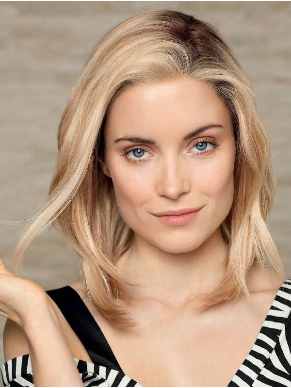 Bobs Blonde Rechte Pruiken Van 30 Cm Ontworpen Mensenhaar