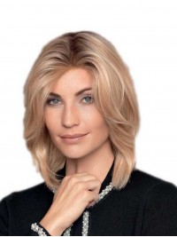 Gelaagde Rechte 30 Cm Blonde Goede Handgebonden Pruiken