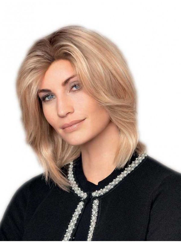 Gelaagde Rechte 30 Cm Blonde Goede Handgebonden Pruiken