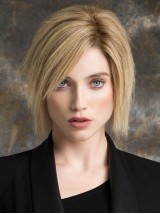 Blonde 9-Inch Rechte Kinlengte 100% Handgebonden Pruiken Van Echt Haar