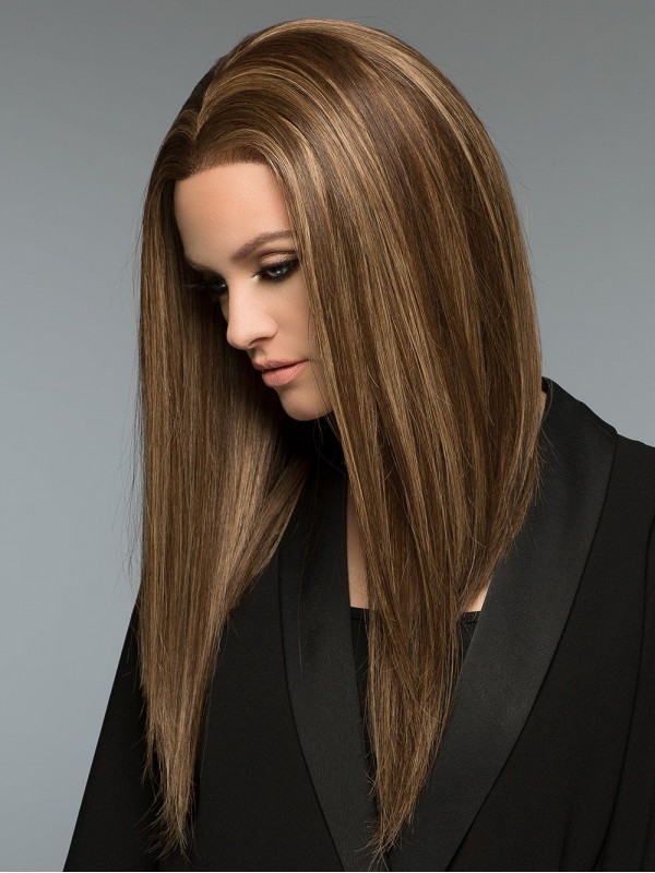 Blonde 18-Inch Rechte Lange 100% Handgebonden Pruiken Van Echt Haar Zonder Pony