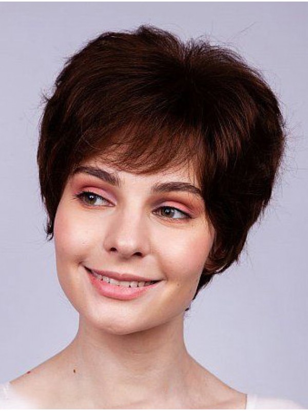 Remy Mensenhaar Golvend Boycuts 6 "Pruiken Lace Front