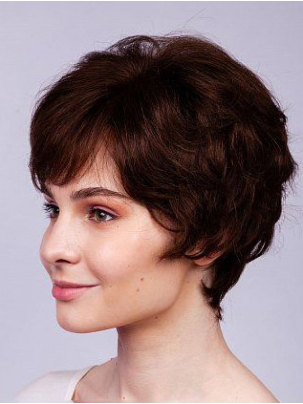 Remy Mensenhaar Golvend Boycuts 6 "Pruiken Lace Front