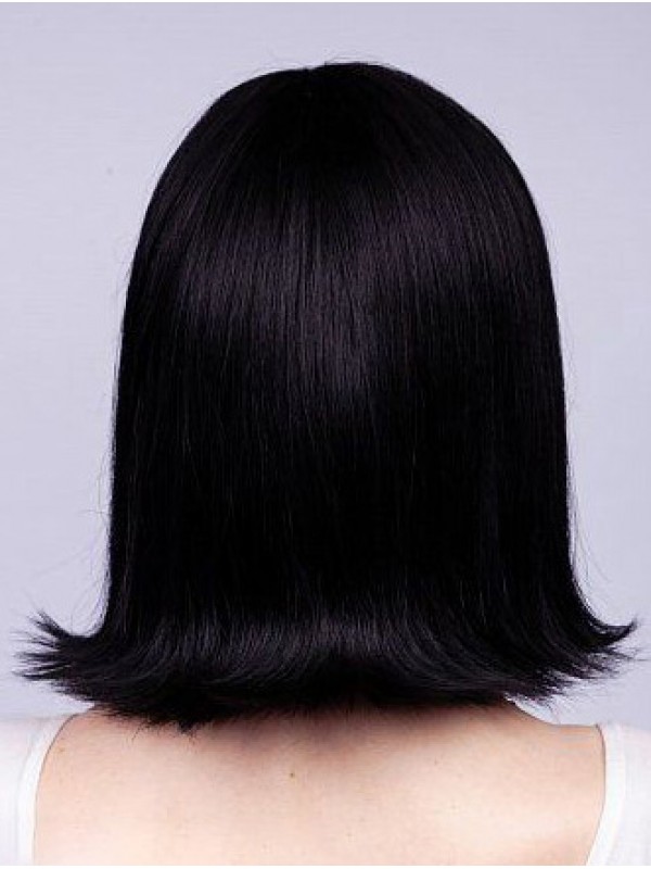 Remy Menselijk Haar Met Pony Capless 30 Cm Medium Pruiken Trendy