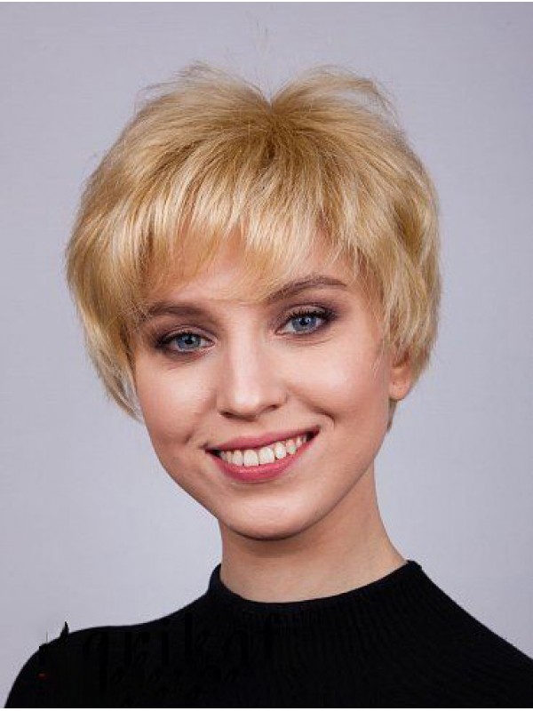 Boycuts Remy Human Hair Capless Straight Dames Korte Pruiken