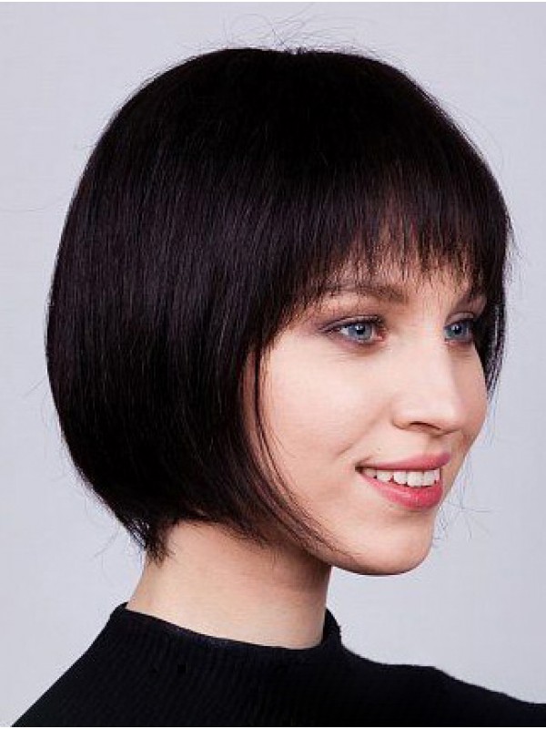 Remy Rechte Bobs Van Menselijk Haar 10 "Vrouwelijke Lace Front Pruiken