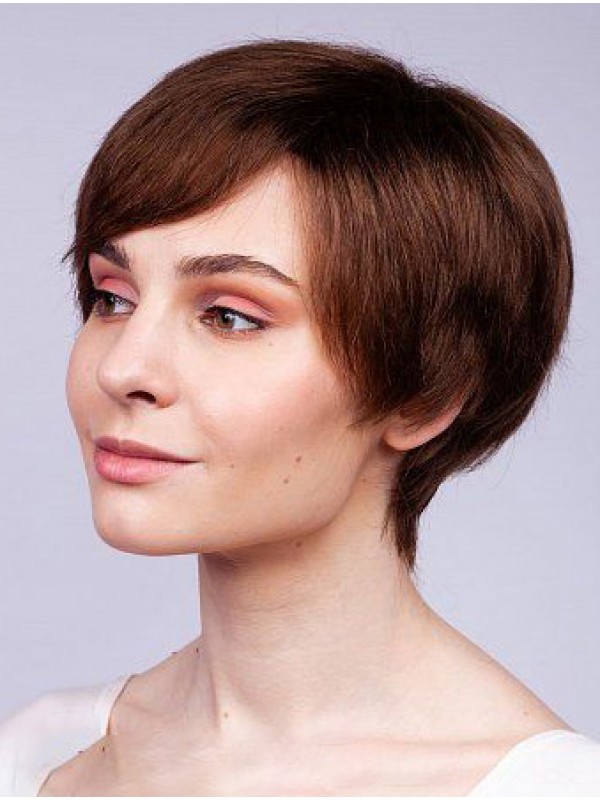 Boycuts Remy Human Hair Capless Rechte Korte Pruiken Om Te Kopen