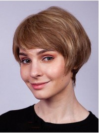 Remy Human Hair Straight Boycuts 6 "Betaalbare Lace Front Pruiken