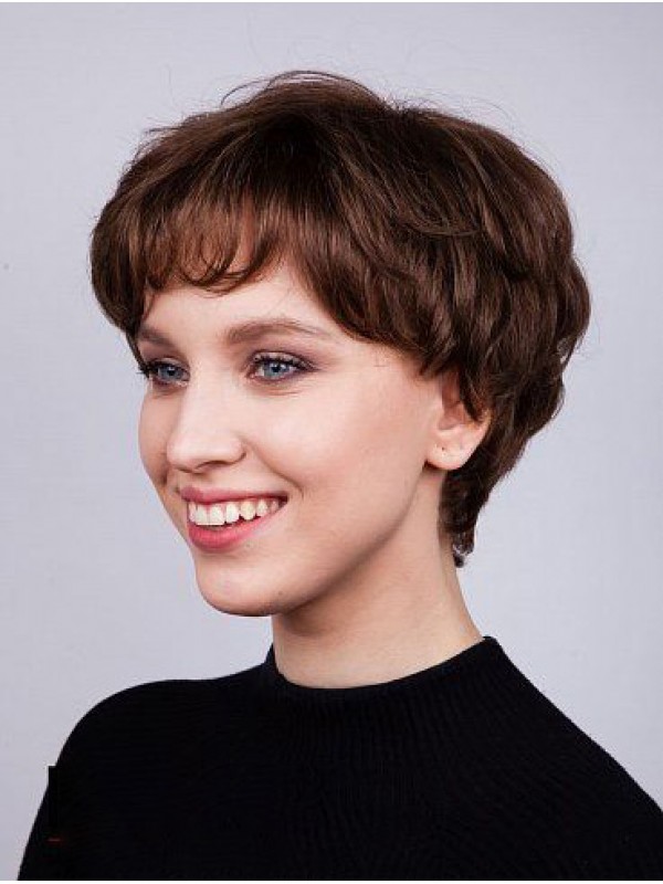 Boycuts Remy Human Hair Capless Golvende Korte Pruiken Dames