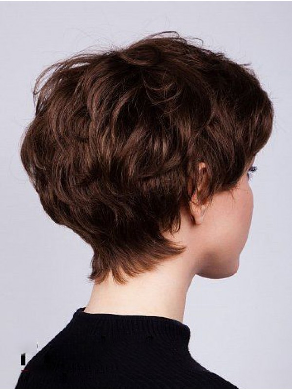 Boycuts Remy Human Hair Capless Golvende Korte Pruiken Dames
