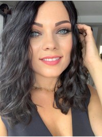 Remy Menselijk Haar Zonder Pony Monofilament 18" Slanke Lange Pruiken
