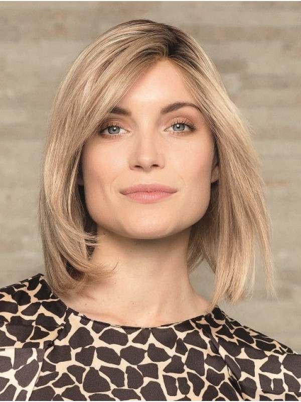 Bobs Blonde Rechte 12 "Mensenhaar Pruiken Voor Dames