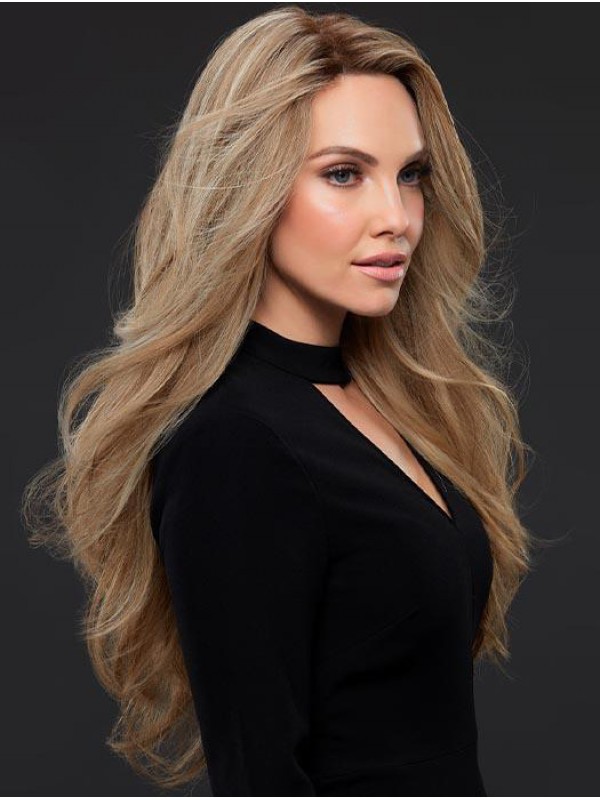 Goed Blond Lang Golvend Zonder Pony Pruiken Van Echt Haar