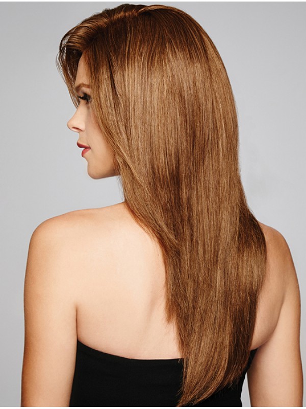 Gelaagde Rechte 20 "Online Echt Haar Lace Front Auburn Pruiken Echt Haar