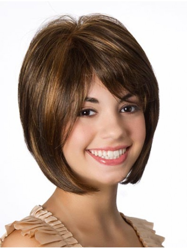 Bruine Bobs Rechte 10 "Mooie Nieuwste Realistische Pruiken Lace Front