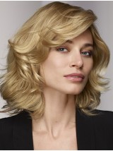 Schouderlengte Lace Front Krullende Bobs Blonde Pruik Van Echt Haar