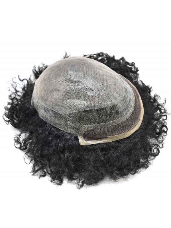 8 "X 10" Afro-B Lace Front Afro Mens Toupetje Afro-Amerikaanse Haarvervangingssysteem
