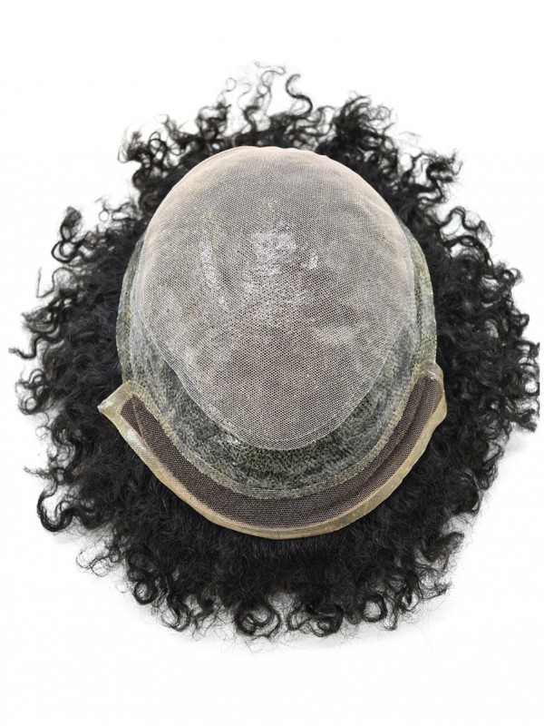 8 "X 10" Afro-B Lace Front Afro Mens Toupetje Afro-Amerikaanse Haarvervangingssysteem