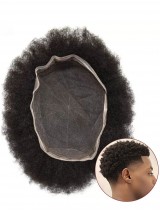 8 "X 10" Afro Toupetje Voor Zwarte Mannen Volledig Franse Kanten Haarstukjes